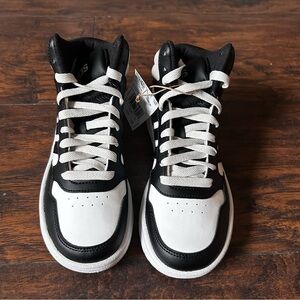 adidas, Kids Black and White High-Top Sneakers